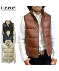 Haruf/ハルフ Haruf ダウンベスト レザーベスト メンズ 本革 インナーベスト シンプル おしゃれ バイク 革ベスト ラムレザー メンズアウター US114/504277011