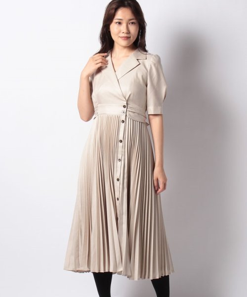 トレンチライクプリーツ5分袖ワンピース n アプワイザー リッシェ Apuweiser Riche D Fashion トレンチライクプリーツ5分袖ワンピース n アプワイザー リッシェ Apuweiser Riche D Fashion