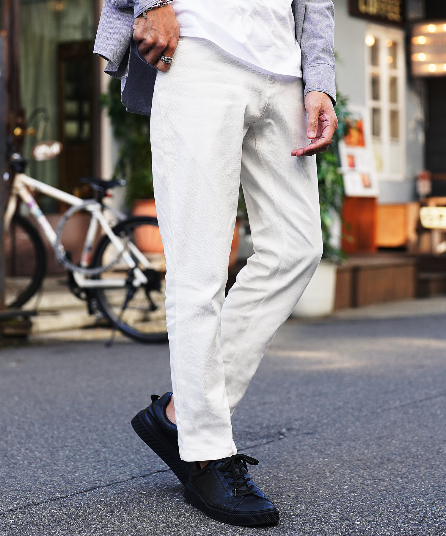 激安正規品 オシャレ メンズ ブラウン ワイドサイズ チノパンツ XL
