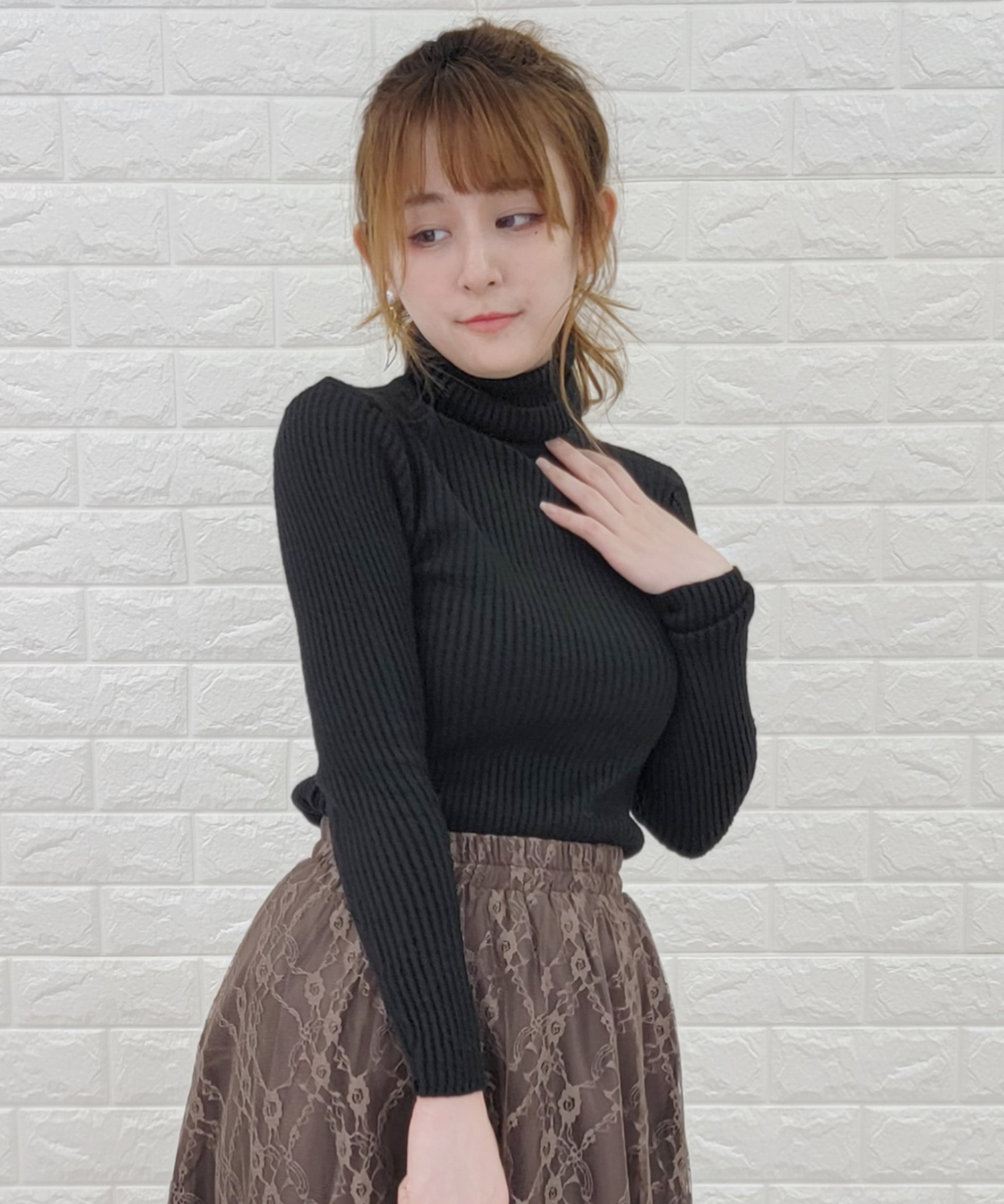セール67%OFF】リブ タートルネック ニット(504279397) | レース