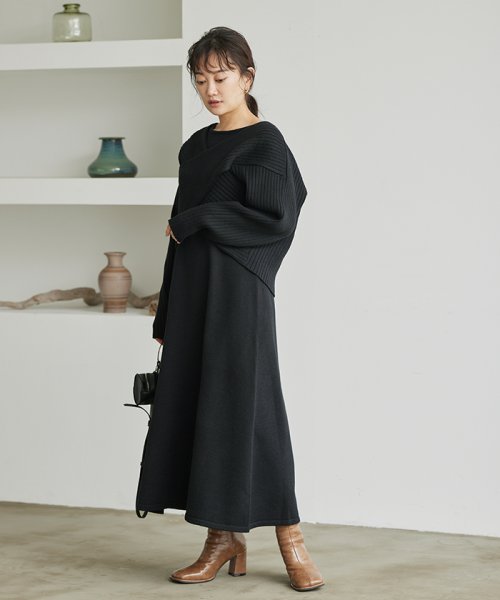 クロスデザインニットレイヤードワンピース ティティベイト Titivate D Fashion