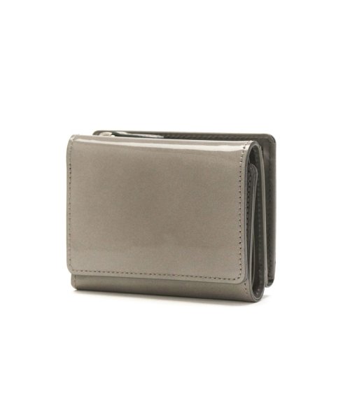 ニュートラルグレイ 三つ折り財布 Neutral Gray トリンドル ミニ財布 ミニ 小銭入れ付き コンパクト 牛革 エナメル 光沢 日本製 1211－629