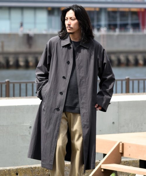 SHIPS: RAXAコラボ Aライン ロング ステンカラーコート(504301577) | シップス メン(SHIPS MEN) - d  fashion