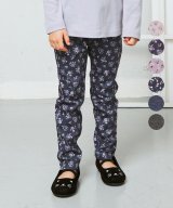 ネイビードット花柄