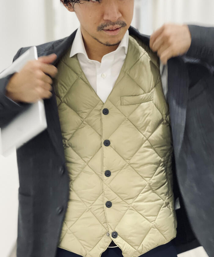 TAION/タイオン】TAION CITY LINE SNAP BUTTON DOWN GILET TAION