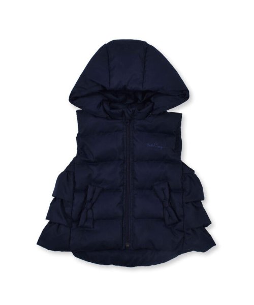 セール 60 Off フリル リボン ポケット タフタ ダウン ベスト 90 150cm ベベ Bebe D Fashion