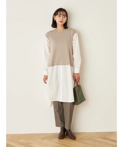 セール 60 Off レイヤード風ニットワンピース アースミュージック エコロジー Earth Music Ecology D Fashion