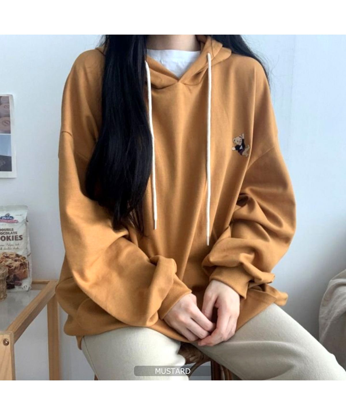 ワンフォークロージング 1111clothing クマ 刺繍 パーカー ワンフォークロージング 1111clothing クマ 刺繍 パーカー