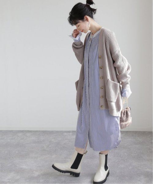 【ESLOW/エスロー】クルーネックロングシャツワンピース