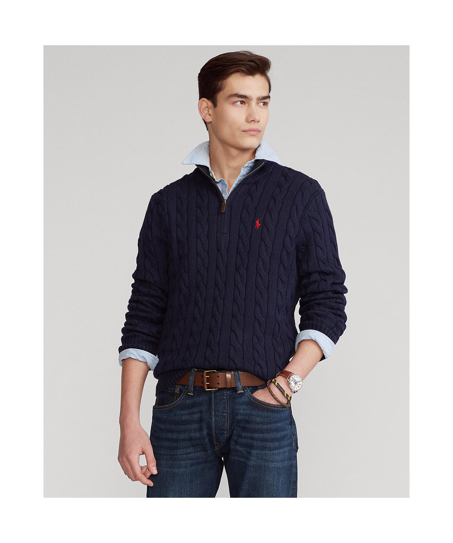 格安新品 ラルフローレン メンズ Navy Jumper Sleeve Long アウター メンズ ニット セーター ラルフローレン ニット セーター トップス