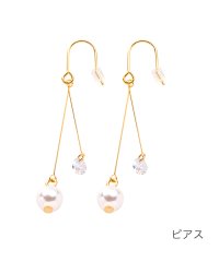 cream dot/クリームドット Cream dot. ビジュー×パールのスイングバーピアス/イヤリング/504324582