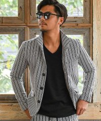 CavariA/キャバリア CavariA CavariA ワイヤー入りイタリアンカラーストレッチジャケット メンズ セットアップ可 綿 伸縮性 テレワーク リモートワーク ス/504328407