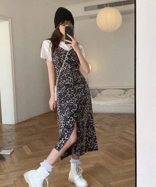 セール ヒョウ柄ワンピース 韓国ファッション Aimoha アイモハ Aimoha D Fashion セール ヒョウ柄ワンピース 韓国ファッション Aimoha アイモハ Aimoha D Fashion
