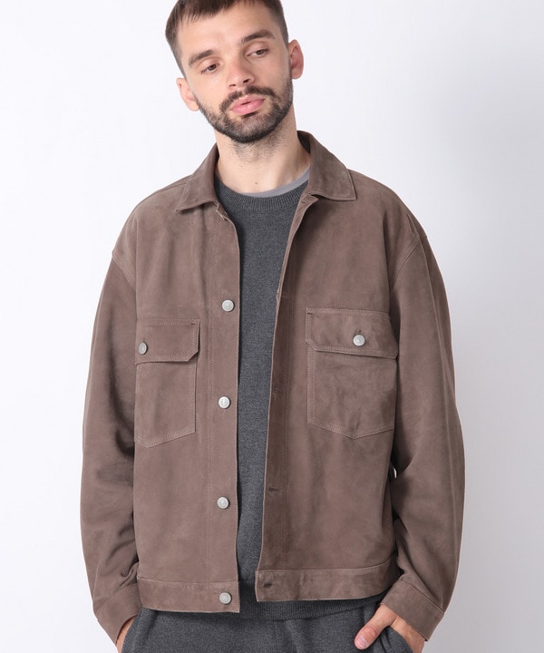 セール 70%OFF】シープスエードレザートラッカーブルゾン