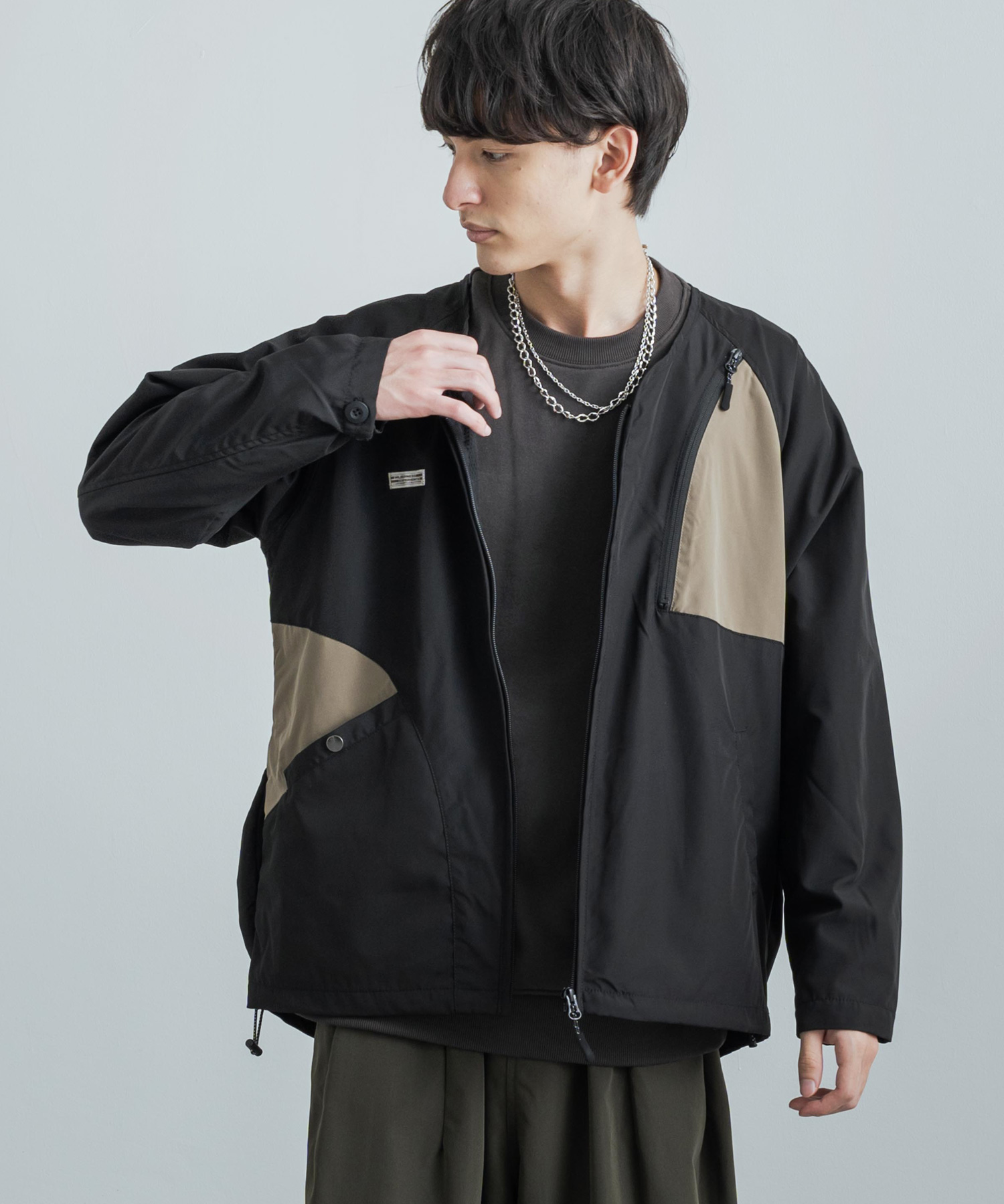 メンズ ブルゾン オーバーサイズ ノーカラージャケット G00198 ロッキーモンロー Rocky Monroe ノーカラージャケット メンズ