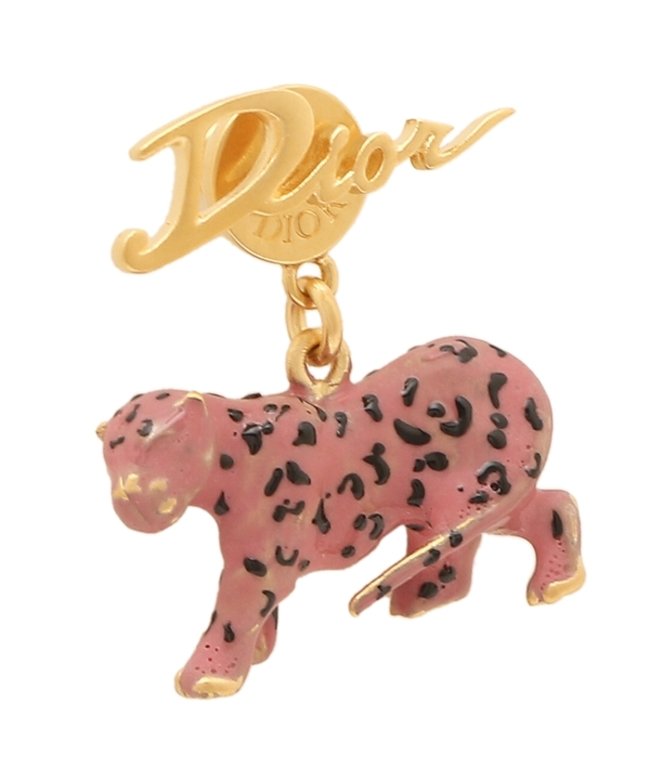 （Dior/ディオール）クリスチャンディオール ピアス アクセサリー Dチャームポップ レオパード ゴールド ピンク レディース Christian Dior E1617 CHALQ/レディース その他