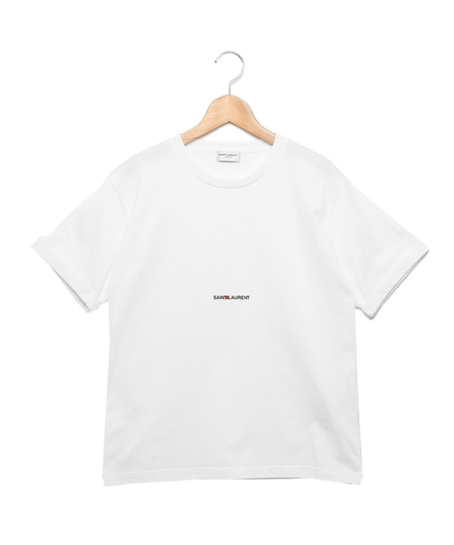 【セール】サンローランパリ Tシャツ トップス ロゴ ホワイト 