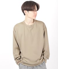 LUXSTYLE/ダイバーストレッチサイドZIPロンT/ロンT メンズ 長袖Tシャツ 無地 ダイバー ストレッチ クルーネック ビッグシルエット/504336675