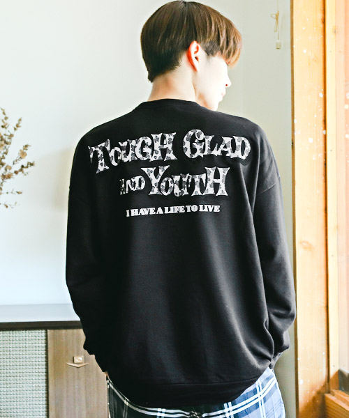 ラグスタイル LUXSTYLE ビンテージヒョウ柄ロゴプリント裏毛 ラグスタイル LUXSTYLE ビンテージヒョウ柄ロゴプリント裏毛