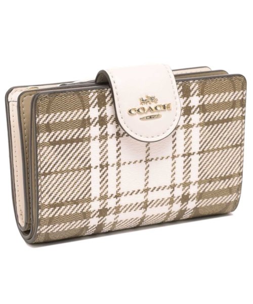 セール コーチ アウトレット 二つ折り財布 シグネチャー ブラウン ホワイト レディース Coach C6011 Imlot コーチ Coach D Fashion