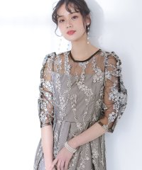 PourVous/プールヴー PourVous 七分袖&ミモレ丈パーティードレスフラワーレース大きいサイズ結婚式フォーマル ワンピース 20代 30代 40代/504341737