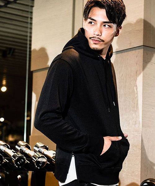 C V R A ロゴ刺繍入りサイドジッププルパーカー パンツセットアップ メンズ パーカー パンツ プルパーカー ジョガーパンツ ポンチ ジャージ素材 スウェッ キャバリア Cavaria D Fashion