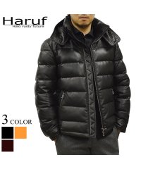 Haruf/ハルフ Haruf ダウンジャケット ダウンコート メンズ 本革 レザージャケット 革ジャン 秋 冬 ブラック 黒 キャメル ブラウン 茶 US01/504345274
