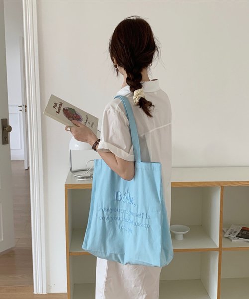 クーポン Jasmine Grandiflorum 同色ロゴ刺繍パステルトートバッグ Aimoha アイモハ Aimoha D Fashion クーポン Jasmine Grandiflorum 同色ロゴ刺繍パステルトートバッグ Aimoha アイモハ Aimoha D Fashion