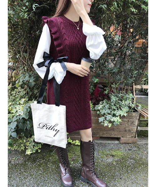 セール 33 Off 袖異素材ケーブルニットワンピース イング Ingni D Fashion