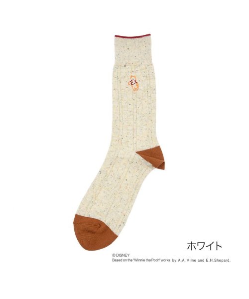 福助 公式 靴下 メンズ くまのプーさん ネップ 刺繍 クルー丈 006 21 日本製 ディズニー Disney D Fashion 福助 公式 靴下 メンズ くまのプーさん ネップ 刺繍 クルー丈 006 21 日本製 ディズニー Disney D Fashion