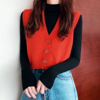 miniministore/ニットベスト 前開き Vネックトップス/504346724