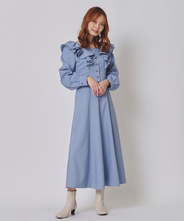 セール 50%OFF】バックシャーリングフリルワンピース(504349097