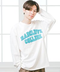 LUXSTYLE/カレッジワッペンロゴ長袖Tシャツ/ロンT メンズ 長袖Tシャツ クルーネック カレッジロゴ ワッペン ビッグシルエット/504349534