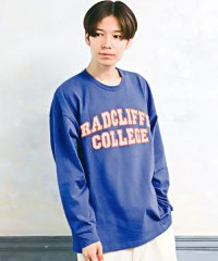 LUXSTYLE/カレッジワッペンロゴ長袖Tシャツ/ロンT メンズ 長袖Tシャツ クルーネック カレッジロゴ ワッペン ビッグシルエット/504349534