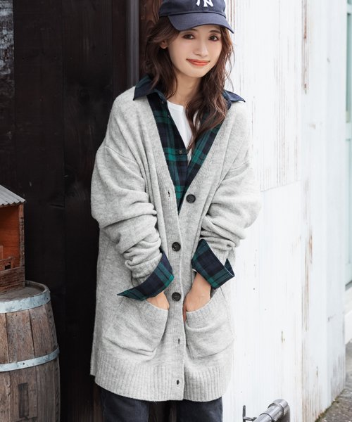 Vネックふわふわカーディガン 503674166 コカ Coca D Fashion