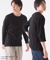 OMNES/【OMNES】ストレッチジャガード　クルーネック長袖＆六分袖Tシャツ/504341227