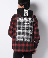STYLEBLOCK/スタイルブロック STYLEBLOCK チェックバックロゴプリントルーズフィットフーデットシャツ/504339542