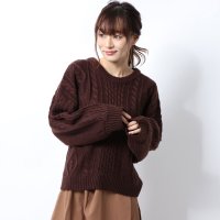 STYLEBLOCK/スタイルブロック STYLEBLOCK アクリルカシミヤタッチバックオープンケーブルニット/504347874