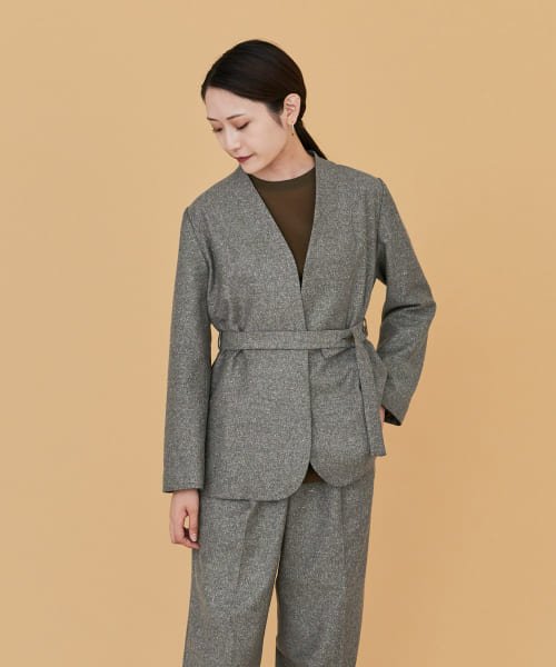 White Label シルクネップノーカラージャケット