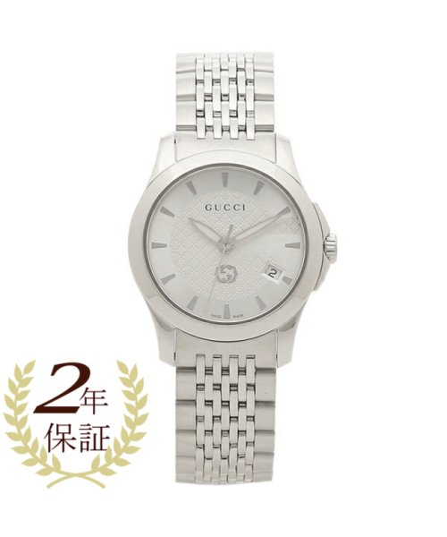 グッチ 時計 レディース メンズ Gタイムレス クォーツ ホワイト シルバー Gucci Ya グッチ Gucci D Fashion