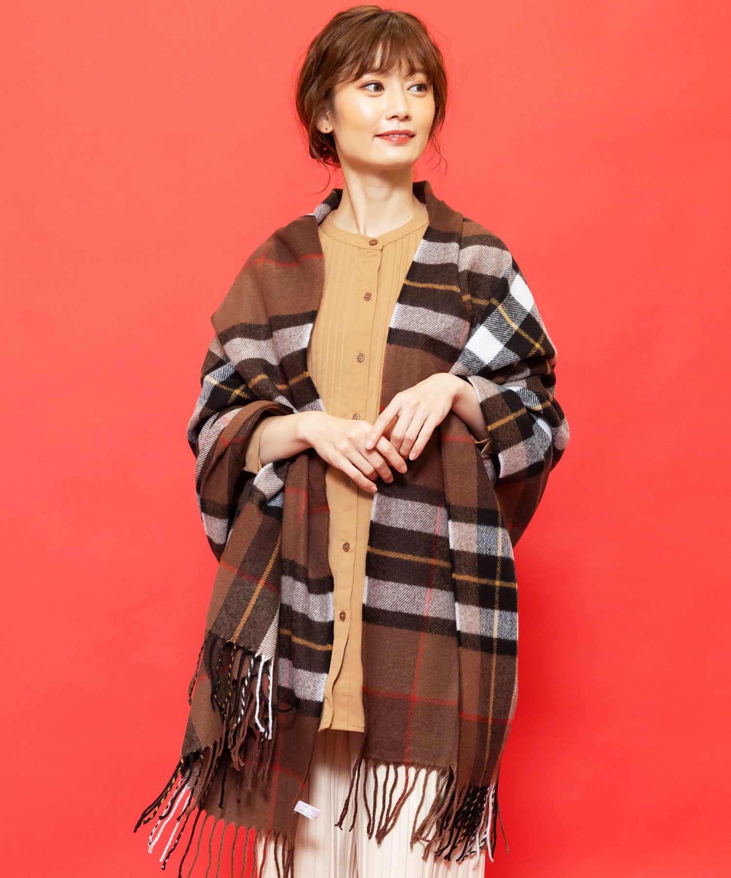 セール10%OFF】大判チェックストール 大判 ストール チェック マフラー ...