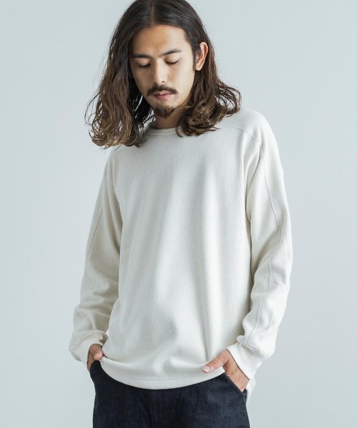 カットソー サーマルニット ハニカム 長袖Tシャツ メンズ レディース 日本製 カジュアル ボンバーヒート 爆暖 トレーナー スウェット 国産 スプリットスリー