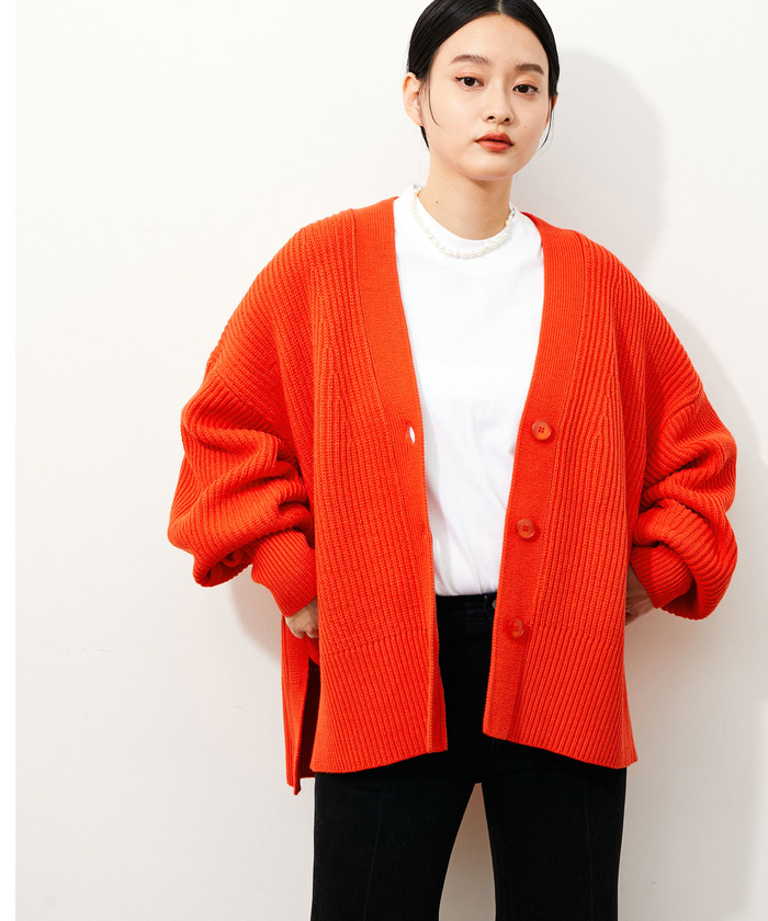 畦ボクシーニットカーディガン(504366604) | アダム エ ロペ(ADAM ET ROPE') - d fashion