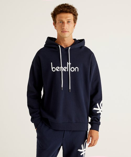 セール】ベネトンロゴスウェットフードパーカー(504350221) ベネトン(メンズ)(BENETTON (mens)) d fashion ユナイテッドカラーズオブベネトン ジャージ ルームウェア