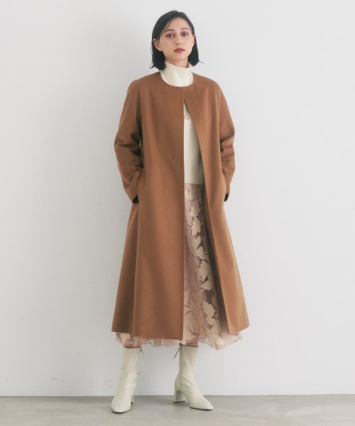 カシミヤクルーコート