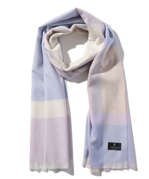 LANVIN COLLECTION(ランバンコレクション) カシミヤ１００％中厚面割ストール