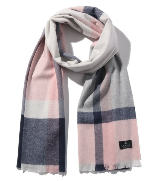 LANVIN COLLECTION(ランバンコレクション) カシミヤ１００％中厚面割ストール