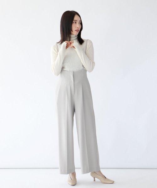 Aga 【手洗い可】細ストラップ サロペットワイドパンツ