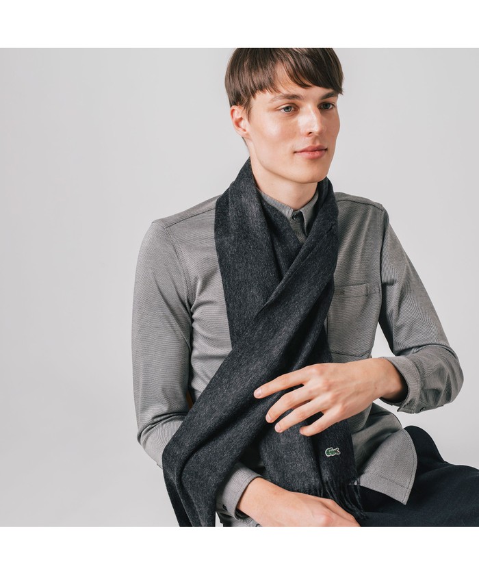 セール 30%OFF】ラコステ LACOSTE ウールフリンジマフラー