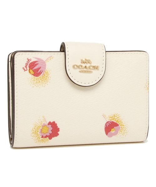 コーチ アウトレット 二つ折り財布 花柄 ホワイト レッド レディース Coach C6439 Imcah コーチ Coach D Fashion